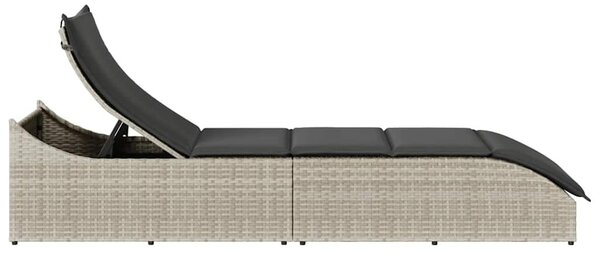 VidaXL összecsukható napozóágy párnával és tárolóval polyrattan