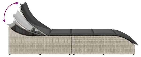 VidaXL összecsukható napozóágy párnával és tárolóval polyrattan