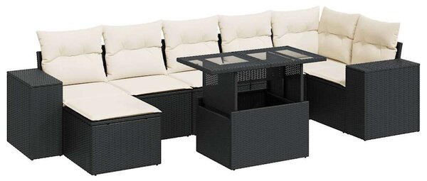 VidaXL 8 részes Polyrattan Kerti Ülőgarnitúra - Fekete