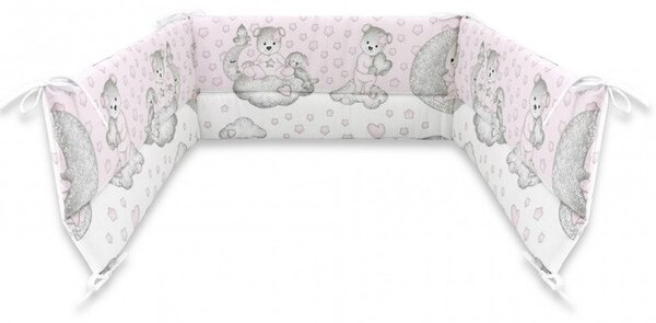 Baby Shop fejvédő kiságyba - Csillagos maci rózsaszín