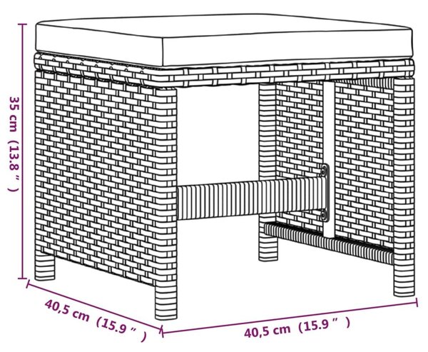VidaXL Szürke Polyrattan Kerti Étkezőgarnitúra - 21 részes, Párnázott