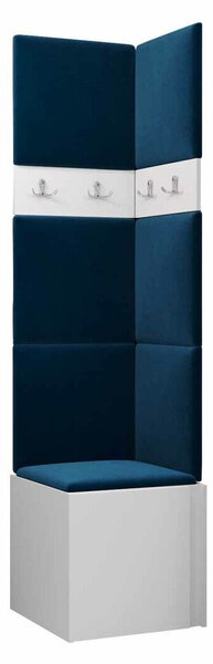 Előszoba garnitúra Pinis XXI, 186x42x46cm, Fehér, Kárpit, Laminált forgácslap