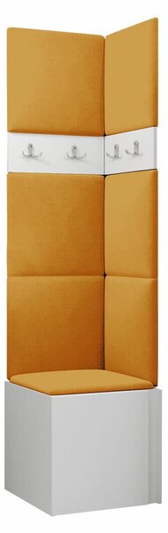Előszoba garnitúra Pinis XXI, 186x42x46cm, Fehér, Kárpit, Laminált forgácslap