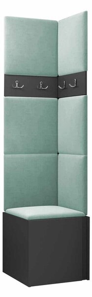 Előszoba garnitúra Pinis XXI, 186x42x46cm, Grafit, Laminált forgácslap, Kárpit