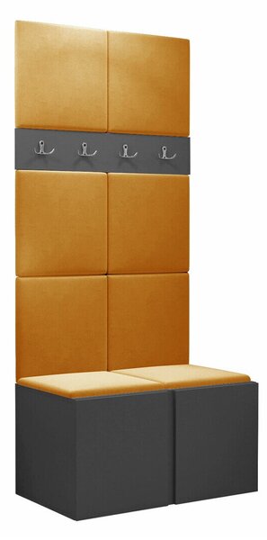Előszoba garnitúra Pinis IV, 186x84x46cm, Grafit, Laminált forgácslap