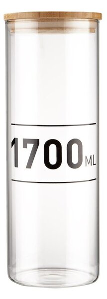WOODLOCK üveg tárolóedény fedéllel 1700 ml