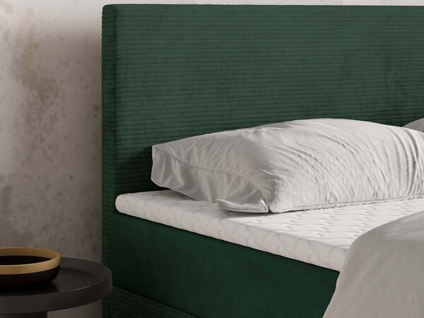 TORREL kárpitozott boxspring franciaágy 180x200 – sötétzöld