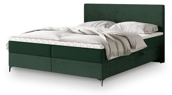 TORREL kárpitozott boxspring franciaágy 180x200 – sötétzöld