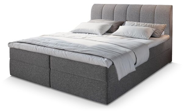 CEVANO kárpitozott boxspring ágy 160x200 - szürke
