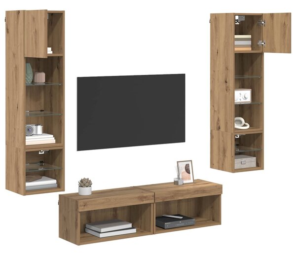 VidaXL TV faliszekrény 6 db Artisan tölgy Szerelt Fa