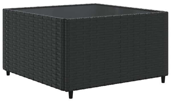 VidaXL 8 részes fekete polyrattan kerti ülőgarnitúra párnákkal