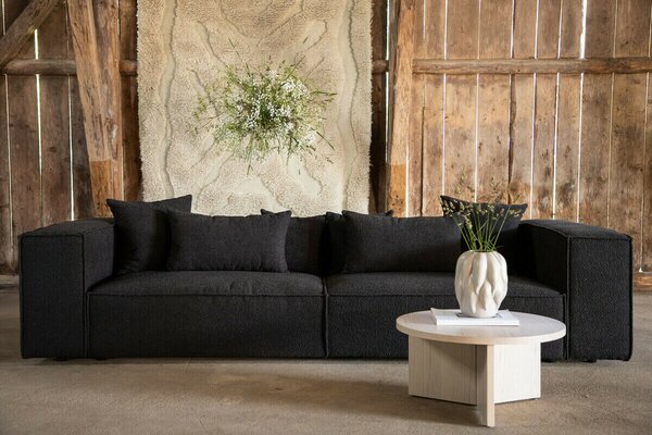 Kanapé Dallas 3306, Kárpit, 62x284x114cm, Sötétszürke