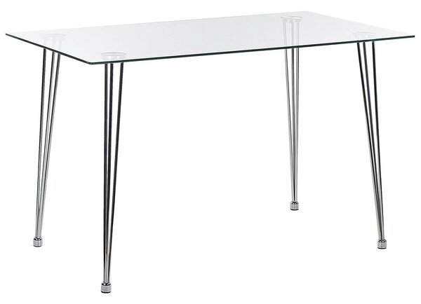 Étkezőasztal WINSTON Ezüst 120 cm 70 cm Edzett üveg