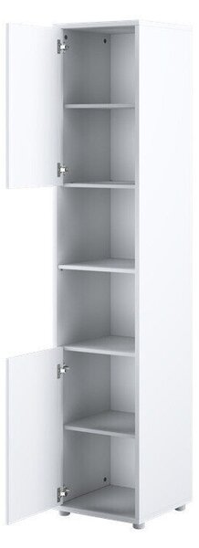 Könyvespolc Concept Pro Lenart I, Ajtókkal, Zárt, Laminált forgácslap, 217x45x46cm, Fehér