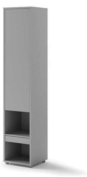Könyvespolc Concept Lenart II, Ajtókkal, Zárt, Fiókokkal, Laminált forgácslap, 218x45x46cm, Szürke