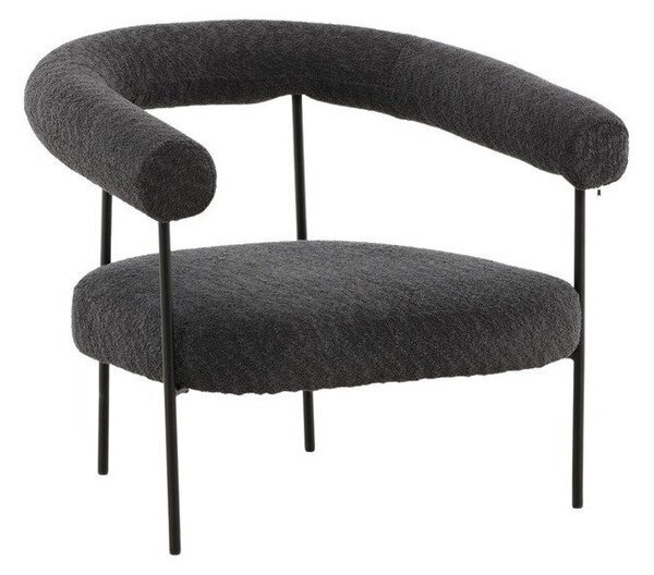 Fotel Dallas 3742, Kárpit, 76x88x81cm, Fekete, Sötétszürke
