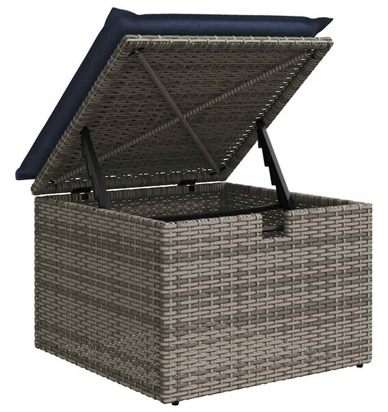 VidaXL 7 db szürke polyrattan kerti kanapégarnitúra párnákkal