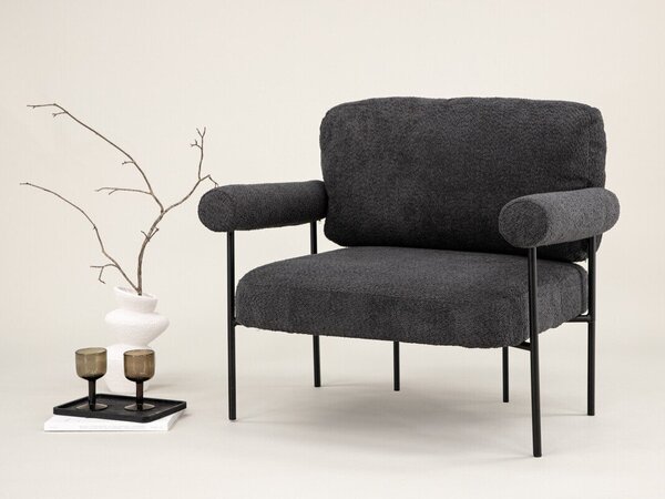 Fotel Dallas 3754, Kárpit, 83x95x87cm, Sötétszürke