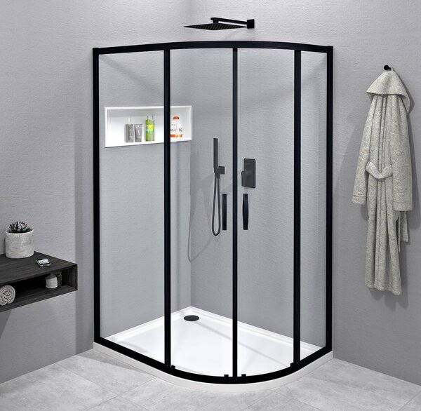 Gelco Gelco, SIGMA SIMPLY BLACK tolózuhanyajtó sarokbejárathoz 900 mm, üveg BRICK, GS2490B
