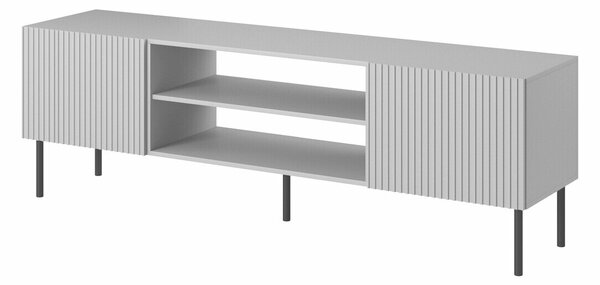 TV-állvány Evartivu 104, Közepes sűrűségű farostlemez, Laminált forgácslap, 57x180x42cm, Szürke