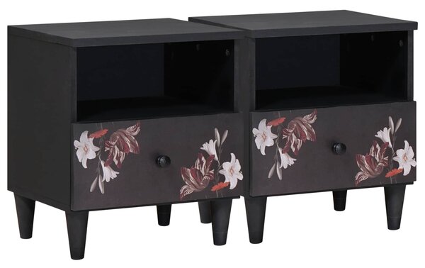 VidaXL Éjjeli asztal 2 pcs Barna 40 x 33 x 46 cm Tömör Mangófát