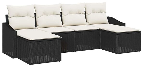 VidaXL Kert étkező szett párnával tárolóval 6 pcs Fekete és Krém