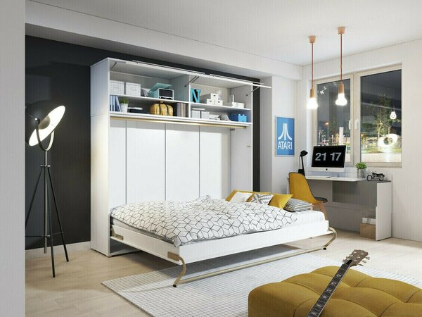 Bútorkészlet Concept Pro Lenart, Laminált forgácslap, Fényes fehér, Fehér