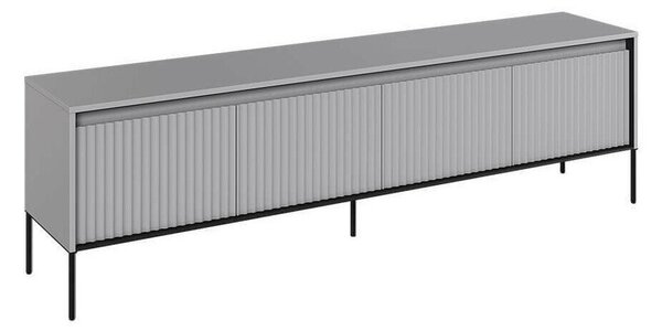 TV-állvány Fernolu 105, Közepes sűrűségű farostlemez, Laminált forgácslap, 56x193x40cm, Szürke, Fekete