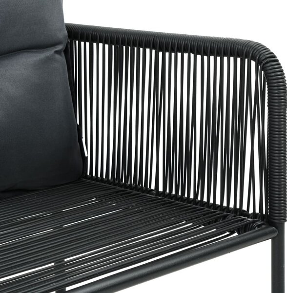 7 részes fekete PVC rattan kerti étkezőgarnitúra