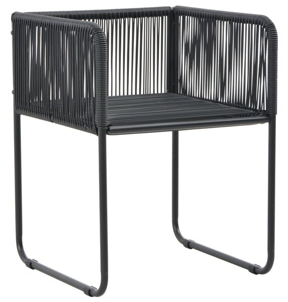7 részes fekete PVC rattan kerti étkezőgarnitúra
