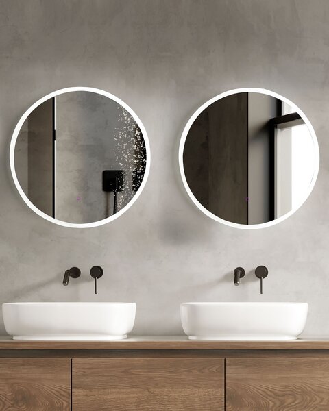 LED fürdőszobai tükör DEAUVILLE 79 cm 79 cm Ezüst
