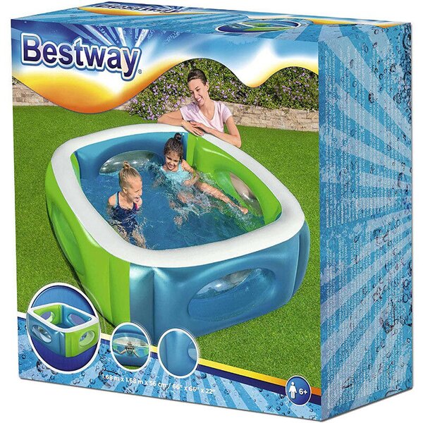 Bestway 51132 Felfújható Gyerekmedence Ablakkal - 168x168x56 cm