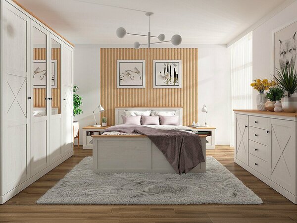 Hálószoba garnitúra Talvena 105, Laminált forgácslap, Artisan tölgy, Anderson fenyő