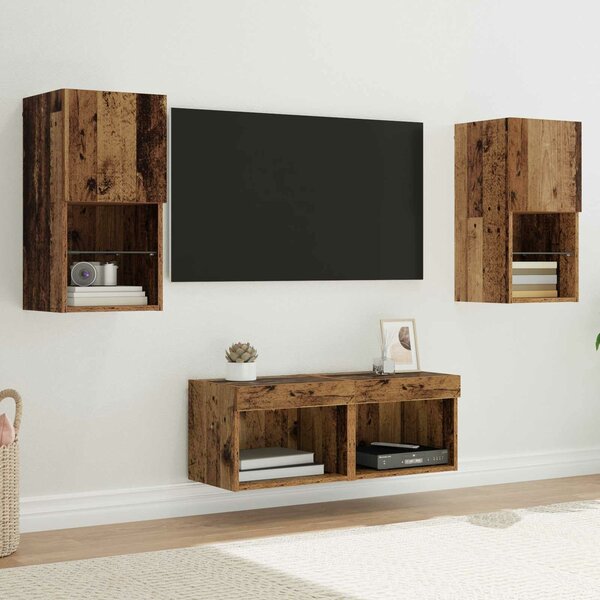 VidaXL TV Fali Szekrények 4 pcs Öreg fa 30,5 x 30 x 60 cm Faanyag