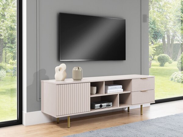 TV-állvány Decus, Közepes sűrűségű farostlemez, Laminált forgácslap, 52x150x41cm, Kasmír