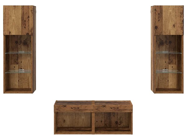 VidaXL TV Fali Szekrények 4 pcs Artisan tölgy 40 x 30 x 30 cm Faanyag