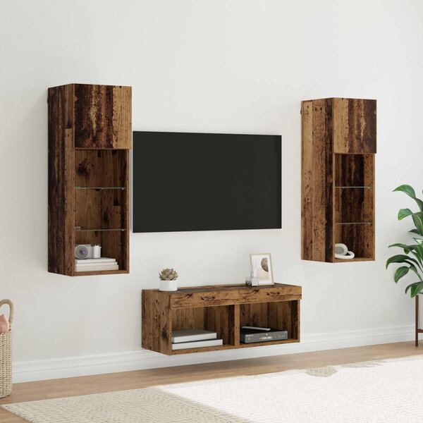VidaXL TV Fali Szekrények 4 pcs Artisan tölgy 40 x 30 x 30 cm Faanyag