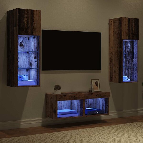VidaXL TV Fali Szekrények 4 pcs Artisan tölgy 40 x 30 x 30 cm Faanyag