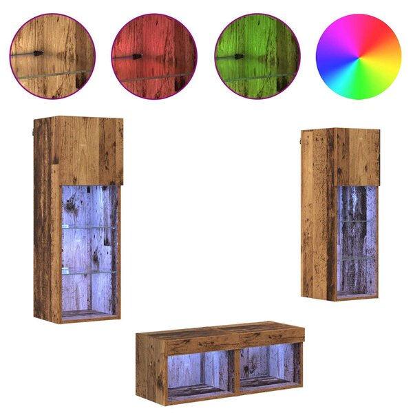 VidaXL TV Fali Szekrények 4 pcs Artisan tölgy 40 x 30 x 30 cm Faanyag