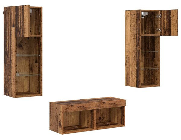 VidaXL TV Fali Szekrények 4 pcs Artisan tölgy 40 x 30 x 30 cm Faanyag