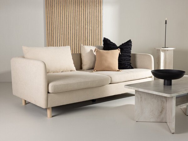 Kanapé Ophflou 100, Kárpit, 83x197x102cm, Bézs, Kaucsuk