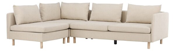 Sarokkanapé Ophflou 102, Kárpit, 83x295x195cm, Bézs, Kaucsuk