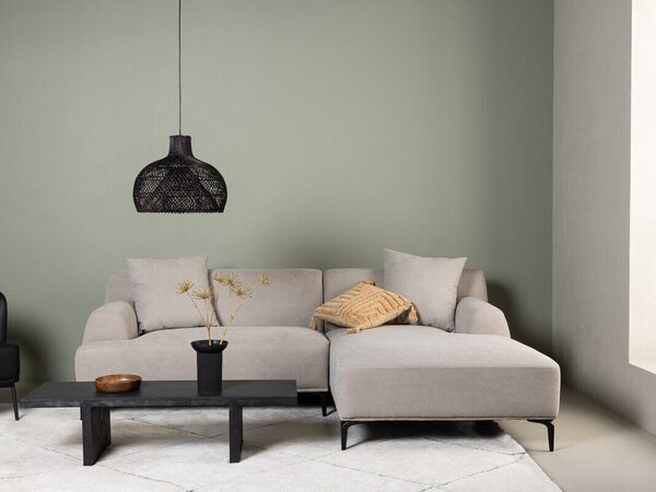 Sarokkanapé Dallas 4362, Kárpit, 77x242x158cm, Világosszürke