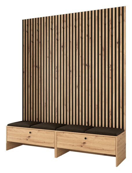 Előszoba garnitúra Donio V, 206x170x44cm, Kárpit, Laminált forgácslap