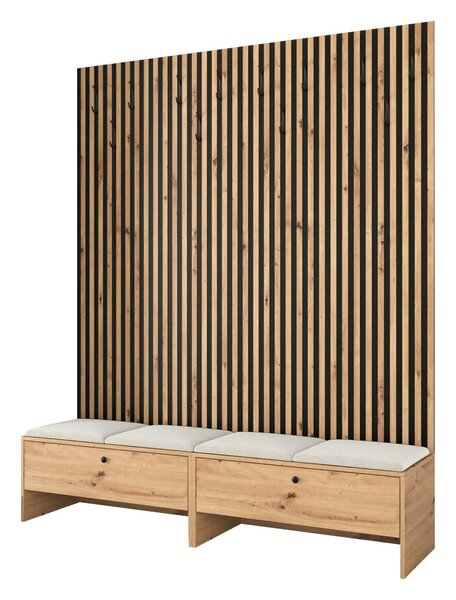 Előszoba garnitúra Donio V, 206x170x44cm, Kárpit, Laminált forgácslap