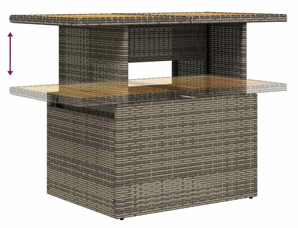 VidaXL 6 részes szürke polyrattan kerti ülőgarnitúra párnákkal