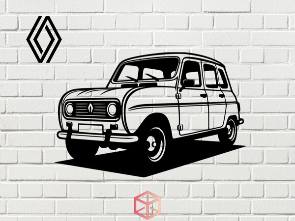 Renault R4 faldekoráció