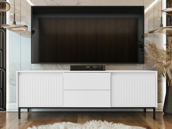 TV-állvány Comfivo Delruva I, Közepes sűrűségű farostlemez, Laminált forgácslap, 60x174x40cm, Fehér