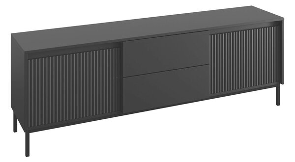 TV-állvány Comfivo Delruva I, Közepes sűrűségű farostlemez, Laminált forgácslap, 60x174x40cm, Fekete