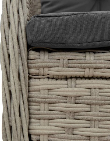 VidaXL 5részes világosszürke polyrattan kerti étkezőgarnitúra párnával